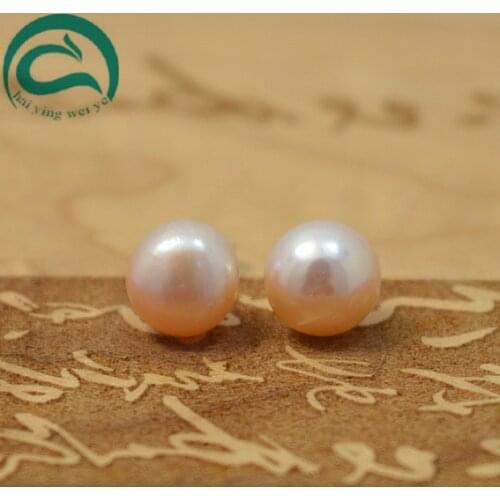 Perfect Wedding Birthday Womens Pearl Earrings White Color Genuine Freshwater Pearl Earring S925 Sterling Silvers Women Jewelry