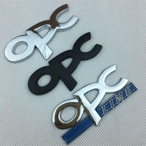 1pcs 3d Metal Opc Car Side Fender Rear Trunk Emblem Badge Sticker Decal For Jeep opel Bmw Nissan Audi Vw Honda Car styling