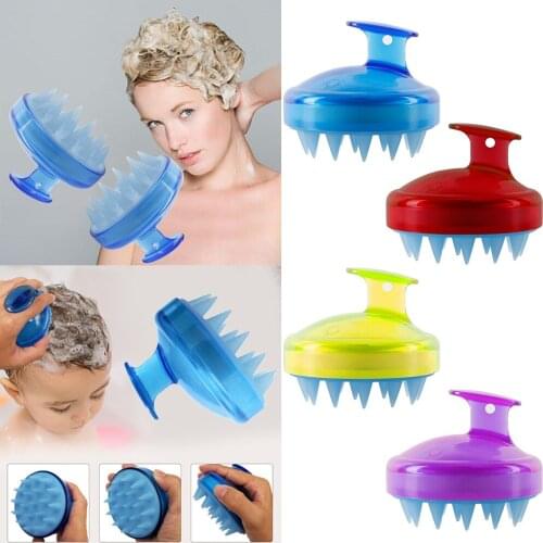 1 Pcs Spa Slimming Massage Brush Silicone Head Body Shampoo Scalp Massage Brush Comb Hair Washing Comb Shower Bath Brush