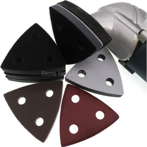1Pcs 80X80X80MM Triangular Three-hole Cushion Sanding Pads Triangle Sponge Sandpaper Sheets Disc Paper Polishing Tool Abrasive