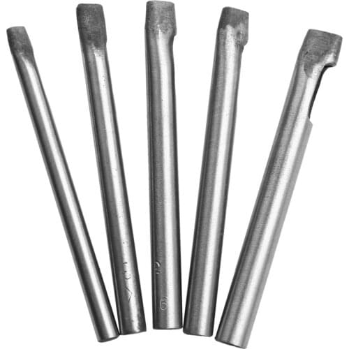 5pcs 6/7/8/9/10x3mm Diy Drilling Bit Leather Craft Puncher Flat Hole Punch Maker Cutter Chisel Tool Set