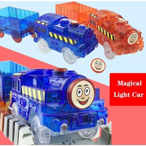LED Light Cars for Magic Tracks Electronics Car Toys With Flashing Lights Fancy DIY Diecast Toy Car Lights Glowing Racing Toys