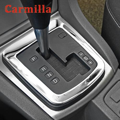 Carmilla Stainless Steel AT Car Interior Gear Head Shift Knob Panel Decoration Cover Trim for Ford Focus 2 MK2 2005 - 2011 Parts