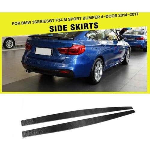 Carbon Fiber Car Racing Side Skirts Lip Apron Extension for BMW F34 GT M Sport 4-Door 2014 - 2017