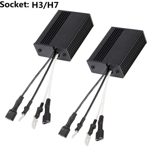 2Pcs Canbus H7 H8 H9 H11 H1 H4 9005 9006 9012 Car Load Resistor Error Canceller for Auto LED Headlight No Error Decoder 12V