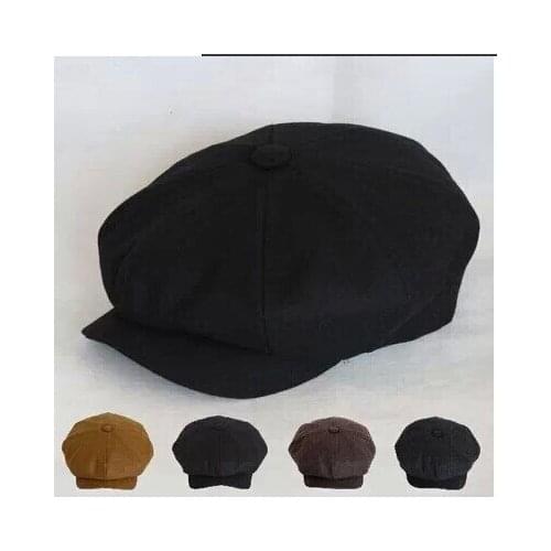 Free shipping beret Cloth octagonal cap painter cap newsboy cap khaki black mens and womens magazines of the four seasons hat