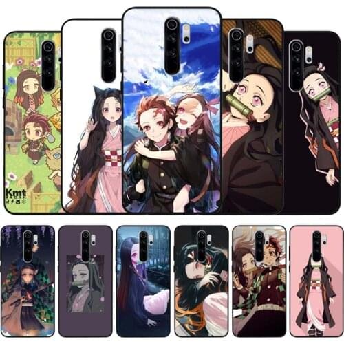 Kamado Nezuko black Silicone Phone Case For Redmi note 9 8 7 Pro S 8T 7A Cover