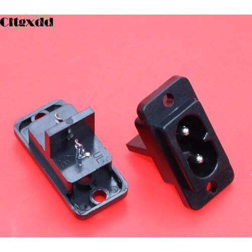 Cltgxdd 1~10pcs 2Pin Black AC Power Socket Connector IEC 320 C8 replacement AC Electrical Sockets