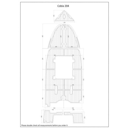 Cobia 204 Swim Platform and Cockpit Boat EVA Faux Teak Deck Floor Pad