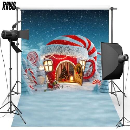 DAWNKNOW Merry Christmas Fond Photo Background Fotografia Candy Snow Photography Backdrop Photocall Children Photo Studio lv982
