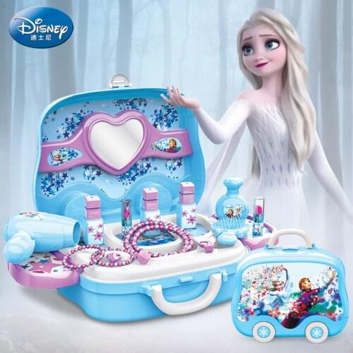 Disney cartoon children cosmetics toy box set Frozen 2 elsa Princess girl toys Fashion Toys plastic birthday gift