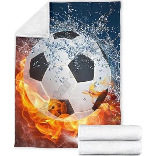 Soccer Ball Fire Water fleece blanket dog printed Wearable Blanket Adults/kids Fleece Blanket Sherpa Blanket