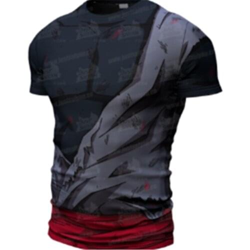 Summer New Mens Anime Printing T Shirt Male Bodybuilding Gym Fitness Quick Drying Sweatshirt Adult Cosplay Short Sleeve Jersey