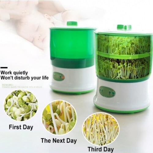 Intelligent Bean Sprout Maker Thermostat Seedling Growth Bucket Automatic Bud Household Cultivation Machine Large double deck