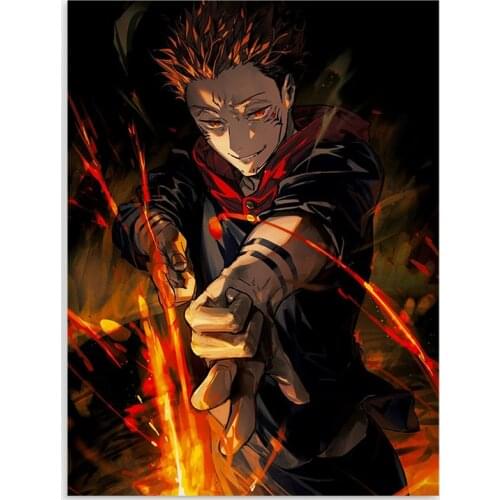 HD Printed Jujutsu Kaisen Canvas Painting Wall Art Ryomen Sukuna Poster Home Decor Bedroom Modular Anime Role Pictures Framed