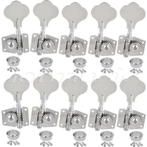 2 sets Kmise Chrome 5 String Bass Tuning Pegs Machine Heads Bass Tuners 8R2L