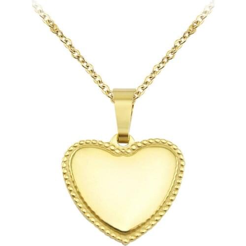 Heart Shaped Gold Silver Color Stainless Steel Pendant Necklace Women Charm Body Jewelry Chian Necklace Cute Girl Collier Bijoux