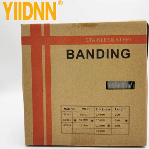 304 Stainless Steel Banding Strapping Band Strap Tools for Strapping 0.028" Thick Coil, 100 Feet Roll (3/8" Width)10mm*0.7mm*30m