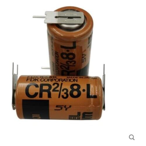 2PCS New original CR2/3 8.L PLC FDK 3V lithium battery with welding pin CR2/38.L