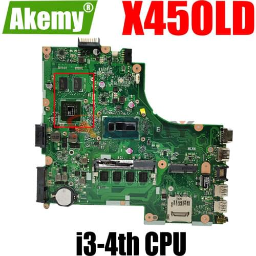 AKEMY X450LC Laptop motherboard for ASUS X450LC X450LD X450LB X450L original mainboard 4GB-RAM I3-4010U GT720M-2GB