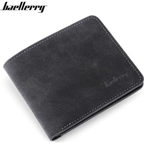 Baellerry High Quality Vintage Short Wallet Slim Mens Wallets Carteira Famous Brand Male No Zipper Men Thin Purses Cash ID Card