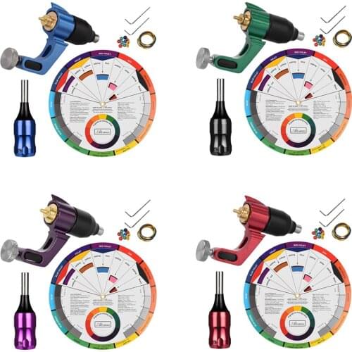 Tattoo Machine Kit with Color Wheel Practise Set for Body Tattooing Art Equipment