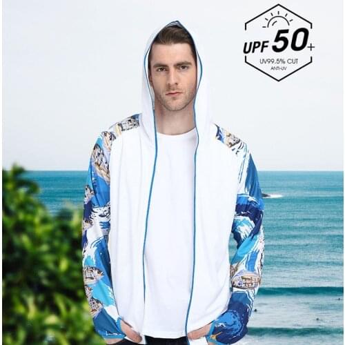 Fishing Clothing Hooded Ice Silk Man Fishing Jacket Quick-Drying Coat Fishing Shirt For Men Breathable UV Protection Skin Coat