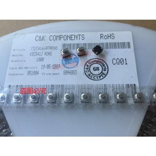 Original new 100% waterproof and dustproof light touch switch 6.2*6.2*5.6 SMD 4pin fretting KSC541J