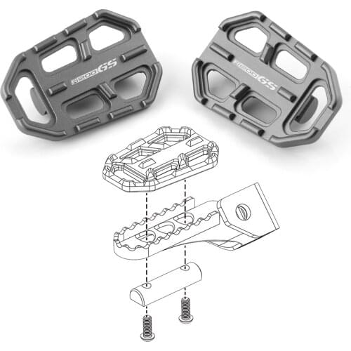 Motorcycle Billet Wide Foot Pegs CNC Aluminum Pedals Rest Footpegs Black For BMW F750GS F850GS G310GS R1200GS S1000XR