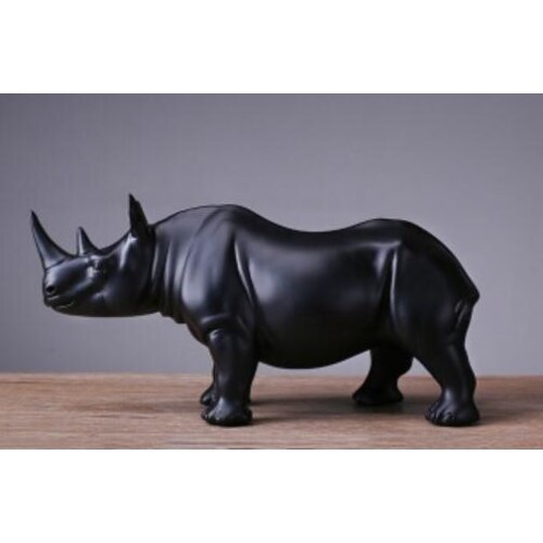 Animal resin crafts black rhino home decoration creative gifts wholesale Nordic wind resin crafts statue decorated sculptures