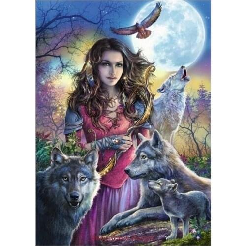 Needlework for Embroidery DIY French DMC High Quality - Counted Cross Stitch Kits 14 ct Oil painting - Patroness of Wolves