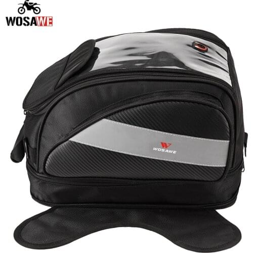 WOSAWE 12-26L High capacity Motorcycle Tank Bag Fuel Oil Moto Phone GPS Bag Motobike Storage Bag Reflective Motocross Helmet Bag