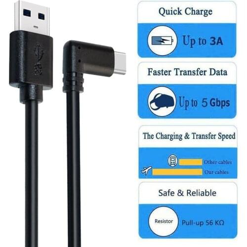 Type-c Data Transfer Fast Charge Cable For Oculus Quest 2 Vr Game Usb Serial Line Usb3.2 Gen1 Connecting Line 5m Extension