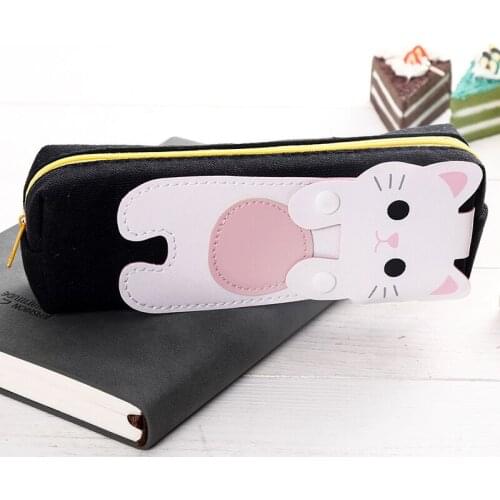 Pencil cases Cute Cat canvas Pencil Case School Stationery Bag for children pen case kawaii pen bag student gift school supplier
