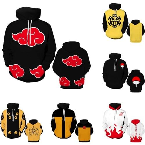 Hobby Express Hooded Hoodies Sweatshirt Anime Men and Women Naruto Akatsuki Hokage Uchiha One Piece LMWY105- LMWY168