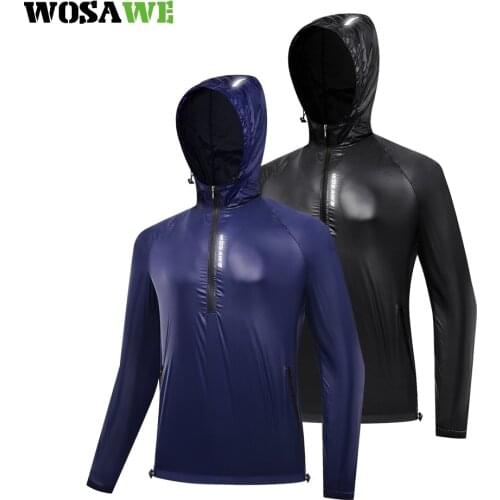 WOSAWE Cycling Jacket Sunscreen Waterproof Windproof Summer Long Sleeve Biking Jacket Outdoor Sports Raincoat