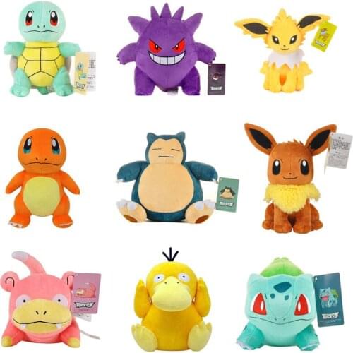 High Quality Pikachu Plush Doll Eevee Charmander Squirtle Bulbasaur Snorlax Charizard Claw Machine Stuffed Toy For Children Gift
