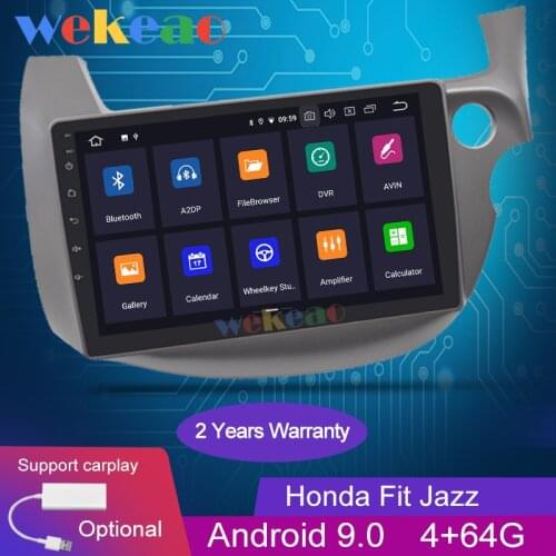 Wekeao Touch Screen 10.1'' 1Din Android 9.0 Car Radio Automotivo For Honda Fit Jazz Car Dvd Player Auto GPS Navigation 2007-2013