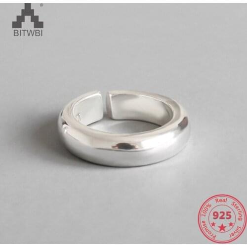 Factory Price Pure 990 Sterling Silver Fashion Minimalism Smooth Open Ring Fine Jewelry for Female