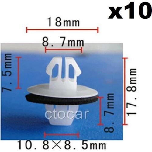 10pc For Toyota #90467-11063 Rocker Panel Moulding Retainer Clip 9046711063 Nylon