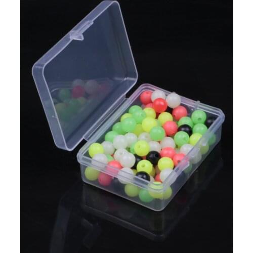 100pcs/bag Fishing Floats Beads Luminous Light Glowing Balls For Night Fishing Plastic 6/8mm Bass Bait Fishing Lure Accessories