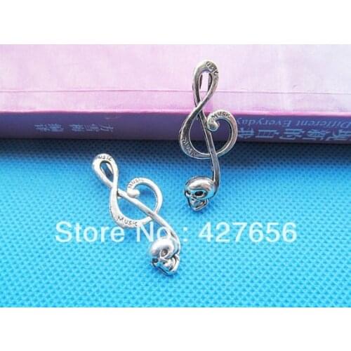 15pcs Antique Silver tone/Antique Bronze Skull Music Note Connector Pendant Charm/Finding,Bracelet Charm,Necklace Charm,DIY