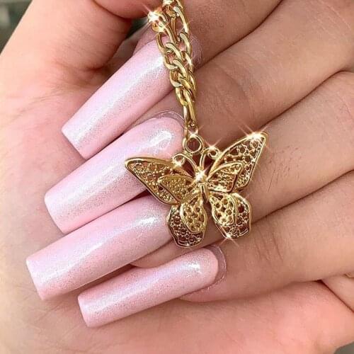 2021 Gold Color Animal Bracelets Stainless Steel Tacked Hollow Butterfly Bracelets For Women Charm Bracelet Femme Wedding Gift