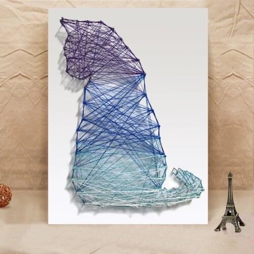 3D DIY string line art kit, DIY handmade New Year Christmas home decoration drawing winding line painting art kit