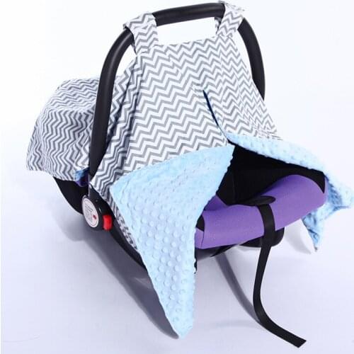 70X100cm 2layers grey minky Baby Car Seat Blanket Newborn Baby cradle cover Car Seat Canopy Nursing Cover Multi-use Blanket