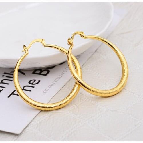 Annayoyo Africa Big Earrings for Women,Ethiopian Twisted Earrings Gold Color Wholesale Arab Jewelry