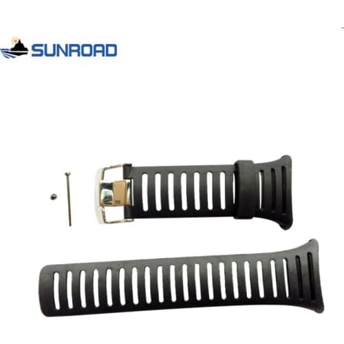 Free Shipping Original 25mm Black Silicone Rubber Watch Strap Waterproof Sports Watch Band For WristsWatch Sunroad FR802 FR720