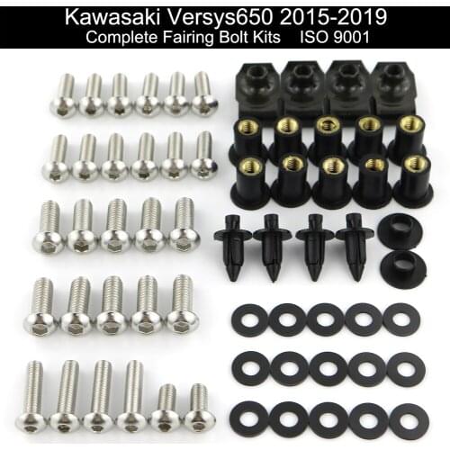 Fit For Kawasaki Versys 650 2015 2016 2017 2018 2019 Complete Full Fairing Bolts Kit Fairing Clips Nuts Screws Stainless Steel