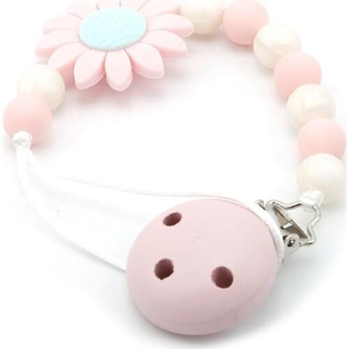 Baby Pacifier Clip Chains Infant Toddler Crochet Beads Silicone Beads Pacifier Holder Toy Leash Strap Feeding Teether Holder