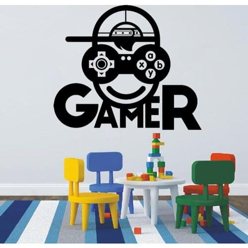 Kids Gaming Wall Decals Video Game Cartoon Gamer Pattern Vinyl Art Wall Sticker For Kids Room Decoration Poster Removable Z384